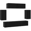 Image de vidaXL Ensemble de meubles TV 6 pcs Noir imitation chêne Matériau dérivé du bois