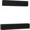 Image de vidaXL Ensemble de meubles TV 6 pcs Noir imitation chêne Matériau dérivé du bois