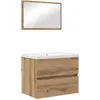 Image de vidaXL Ensemble de meubles de salle de bain 3 pcs noir imitation chêne bois composite