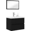 Image de vidaXL Ensemble de meubles de salle de bain 3 pcs noir imitation chêne bois composite