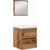 Image de vidaXL Ensemble de meubles de salle de bain 2 pièces Bois ancien et blanc Matériau dérivé du bois