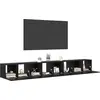 Image de vidaXL Meuble TV 4 pièces Noir aspect chêne 60 x 30 x 30 cm