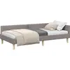Image de vidaXL Cadre de lit d'angle Taupe 100 x 200 cm Tissu
