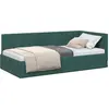 Image de vidaXL Cadre de lit d'angle avec tête de lit vert foncé 90 cm x 190 cm velours