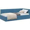 Image de vidaXL Cadre de lit d'angle avec tête de lit bleu 100 cm x 200 cm velours