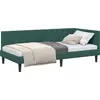 Image de vidaXL Cadre de lit d'angle avec tête de lit vert foncé 90 cm x 200 cm velours