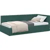 Image de vidaXL Cadre de lit d'angle avec tête de lit vert foncé 90 cm x 190 cm velours