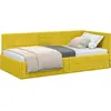 Image de vidaXL Cadre de lit d'angle avec tête de lit jaune 90 cm x 200 cm velours