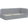 Image de vidaXL Cadre de lit d'angle gris clair 90 x 190 cm Tissu
