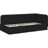 Image de vidaXL Cadre de lit d'angle noir 90 x 190 cm Tissu