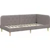 Image de vidaXL Cadre de lit d'angle Taupe 90 x 190 cm Tissu
