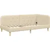 Image de vidaXL Cadre de lit d'angle crème 90 x 190 cm Tissu