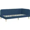 Image de vidaXL Cadre de lit d'angle bleu 90 x 190 cm Tissu