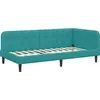 Image de vidaXL Cadre de lit d'angle turquoise 90 x 190 cm velours
