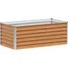 Image de vidaXL Lit surélevé brun clair 98 x 50 x 36 cm Acier galvanisé