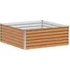 Image de vidaXL Lit surélevé brun clair 98 x 100 x 36 cm Acier galvanisé