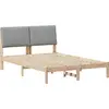 Image de vidaXL Cadre de lit marron et gris clair, 160 x 200 cm, en bois massif de pin