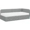 Image de vidaXL Cadre de lit d'angle gris clair 90 x 190 cm Tissu