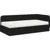 Image de vidaXL Cadre de lit d'angle noir 90 x 190 cm Tissu