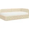Image de vidaXL Cadre de lit d'angle crème 90 x 190 cm Tissu