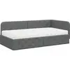 Image de vidaXL Cadre de lit d'angle gris foncé 100 x 200 cm Tissu