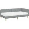 Image de vidaXL Cadre de lit d'angle gris clair 90 x 190 cm Tissu