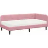 Image de vidaXL Cadre de lit d'angle rose 90 x 190 cm Velours