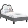Image de vidaXL Sommier de lit d'enfant avec tête de lit gris clair 70 x 140 cm PU