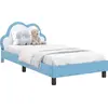 Image de vidaXL Cadre de lit d'enfant avec tête de lit Bleu 90 x 190 cm PU