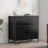 Image de Buffet vidaXL noir aspect chêne 79,5 x 35,5 x 74,5 cm