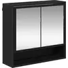 Image de vidaXL Étagère murale avec étagère Noir imitation chêne 65 x 20 x 60 cm