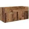 Image de Meuble sous-vasque vidaXL avec rangement, en bois recyclé et panneaux dérivés du bois