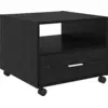 Image de vidaXL Table basse noire imitation chêne 55 x 55 x 45 cm Bois composite