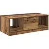 Image de vidaXL Table basse avec tiroirs Vieux bois 102 x 50 x 36cm Bois composite