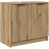 Image de vidaXL Armoire de salle de bain avec porte Chêne Artisan 64,5 x 33,5 x 59 cm