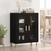 Image de vidaXL Sideboard noir imitation chêne 69,5 x 34 x 90 cm Bois composite