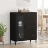Image de vidaXL Sideboard avec tiroirs noir imitation chêne 69,5 x 34 x 90 cm