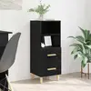 Image de vidaXL Sideboard noir imitation chêne 34 x 34,5 x 90 cm Matériau dérivé du bois
