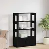 Image de vidaXL Sideboard noir imitation chêne 30 x 80 x 119.5 cm Matériau dérivé du bois