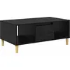 Image de vidaXL Table basse noire imitation chêne 90 x 50 x 26,5 cm Bois composite