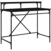 Image de vidaXL Bureau noir imitation chêne 100 x 50 x 90 cm