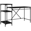 Image de vidaXL Bureau noir imitation chêne 135 x 50 x 90 cm