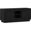 Image de vidaXL Armoire TV noir imitation chêne 102 x 35 x 45 cm Matériau dérivé du bois