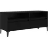 Image de vidaXL Meuble TV noir imitation chêne 100 x 34,5 x 44,5 cm