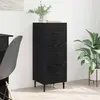 Image de vidaXL Sideboard noir imitation chêne 34 x 34,5 x 90 cm Matériau dérivé du bois