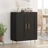 Image de vidaXL Sideboard noir imitation chêne 69,5 x 34 x 90 cm