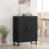 Image de vidaXL Sideboard avec tiroirs noir imitation chêne 69,5 x 34 x 90 cm