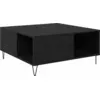 Image de vidaXL Table basse noire imitation chêne 80 x 80 x 36,5 cm Bois composite