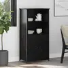 Image de vidaXL Buffet haut noir aspect chêne 62 x 36 x 121,5 cm Aggloméré
