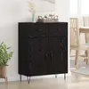 Image de vidaXL Sideboard noir imitation chêne 69,5 x 34 x 90 cm Bois composite